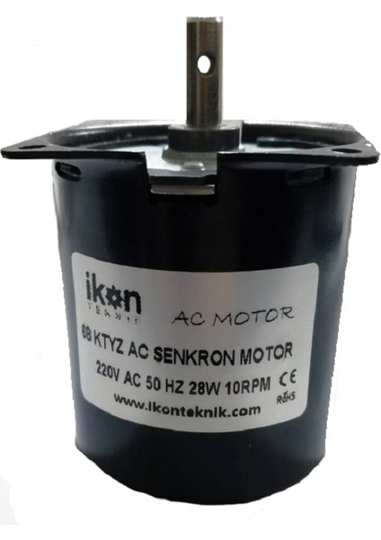 Ac Senkron Motor 68 Ktyz 10 Rpm 28W Viyol Motoru, 68KTYZ10RPM (7mm)