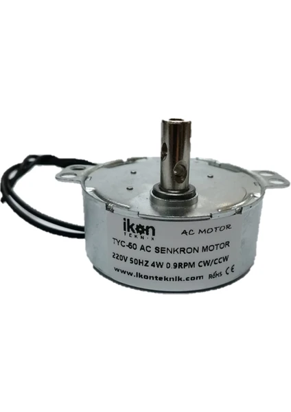 Ikon Ac Senkron Motor TYC50 0,9 Rpm 4W, 220 Volt Elektrikli Şömine Çevirme Motoru, Çift Yön Çevirme Motoru, TYC50-0,9RPM Cw/ccw