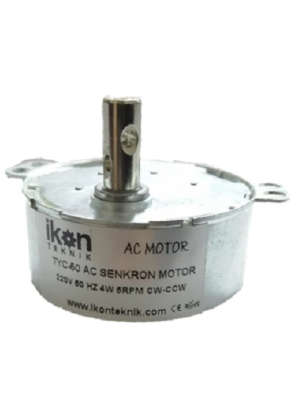 Ikon Ac Senkron Motor TYC50 5 Rpm 4W, Elektrikli Şömine Motoru, Viyol Motoru TYC50 5rpm Cw/ccw