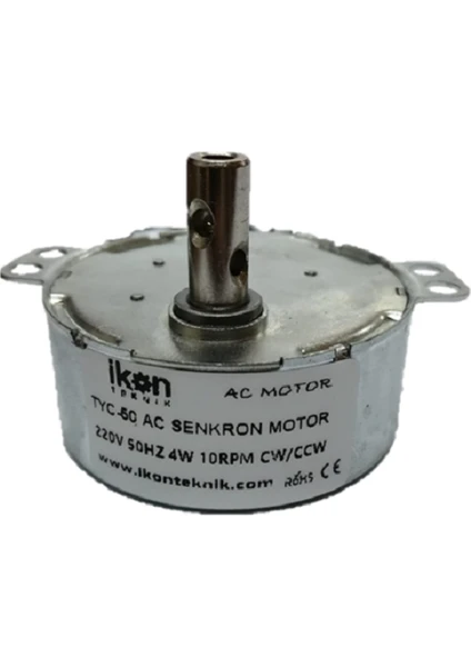 Ikon Elektrikli Şömine Motoru, Ac Senkron Motor TYC50 10 Rpm 4W, Viyol Motoru, TYC50 10RPM Cw/ccw