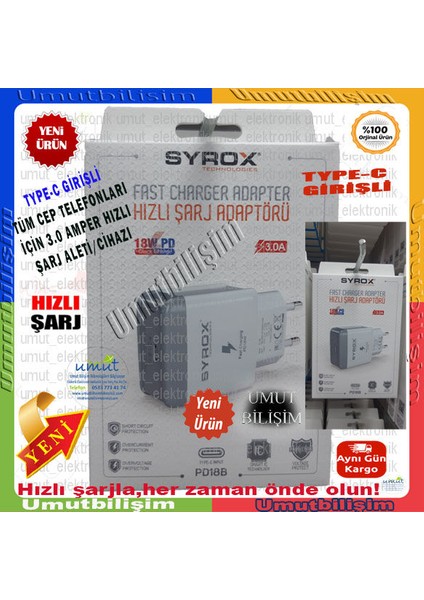 PD18B 3.0A 18W Pd Type-C Başlık - 3.0A Type-C Giriş Hızlı Şarj Adaptörü Başlık