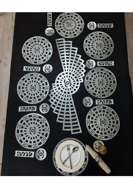 Runner - Sunum Takımı Masa Örtüsü 8 Kişilik 25 Parça
