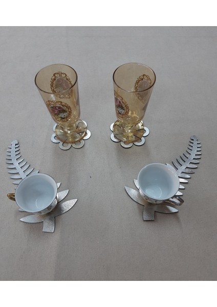 Runner - Masa Örtüsü - 5 Parça - 4 Parça Kahve Sunumluğu