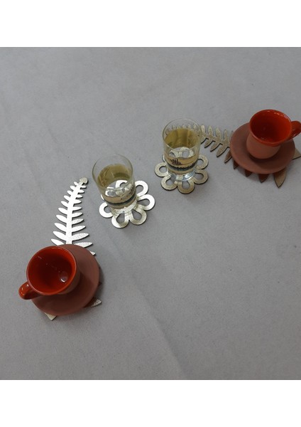 Runner - Masa Örtüsü - 5 Parça (4 Parça Kahve Sunumluğu)