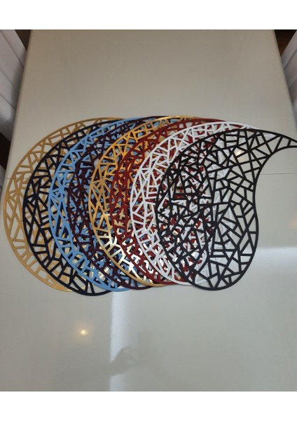 Suni Deri Yuvarlak Modern Masa Runnerı (Fiskos Örtüsü). 62 cm. Yuvarlak