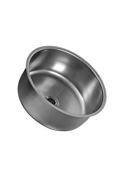 Paslanmaz Krom Evye Lavabo Oval 38X38 cm Mermer Altı