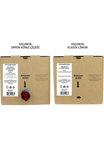 Klasik Limon ve Japon Kiraz Çiçeği Kolonyası 5 lt Dökme