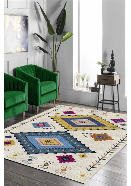 Kilim Desenli Halı Makinede Yıkanabilir