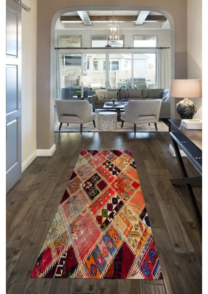 Patchwork Renkli Halı Makinede Yıkanabilir
