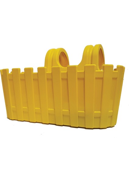 Akasya Kolay Askı Renkli Plastik Balkon Saksısı 30 cm Sarı
