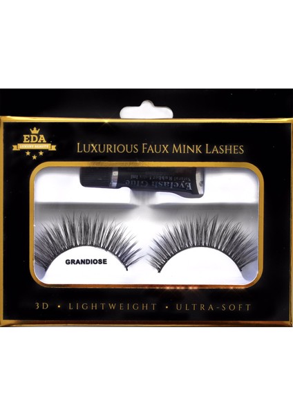 Ultra Natürel Vegan Mink 3D Takma Kirpik Lüks Doğal Günlük Orta Boy Çekik Hacimli Cat Eye Seti