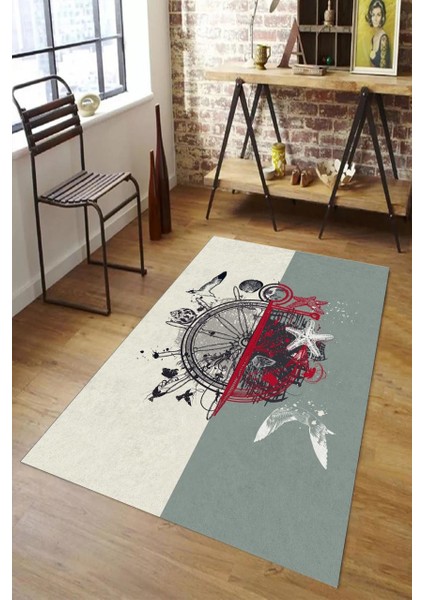 Tilki Desenli Çocuk Odası Halısı Makinede Yıkanabilir