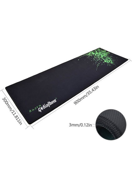 Goliathus Gaming Oyuncu Mouse Pad 90*30CM Xxl Kaymaz Taban Dikişli Su Tutmaz