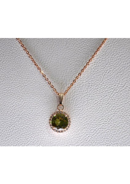 Sultanit (Zultanit) Rose Gold Renk Bukalemun Zirkon Doğal Taşlı Kolye fırsatları