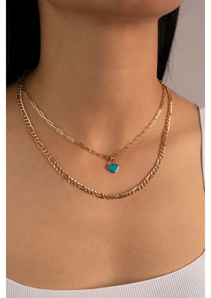 Altın Ataş Zincir Kalp Kolye 50 cm indirimleri