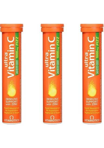 Ultra™ Vitamin C 20 Efervesan Tablet 3 Adet