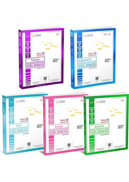 TYT 2022 Türkçe Matematik Fizik Kimya Biyoloji Soru Bankası Seti (5 Kitap)