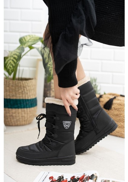 995 Kışlık Içi Kürklü Termal Siyah Kadın Kar Botu fiyatları