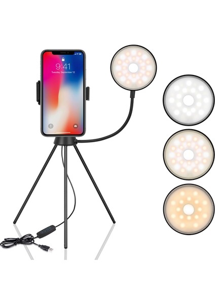 Esnek Mobil Telefon Tutucu Selfie'nin Dolgu Işık - Siyah(Yurt Dışından)