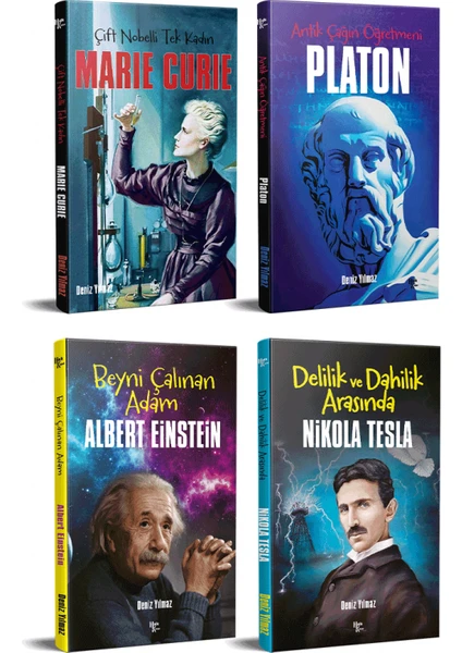 Dünyayı Değiştiren Insanlar 4 Kitap Einstein-Marie Curie-Tesla-Platon