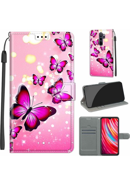Xiaomi Redmi Not 8 Pro Kılıf Için C03 Degrade Pembe Uçan Kelebekler (Yurt Dışından) fiyatları