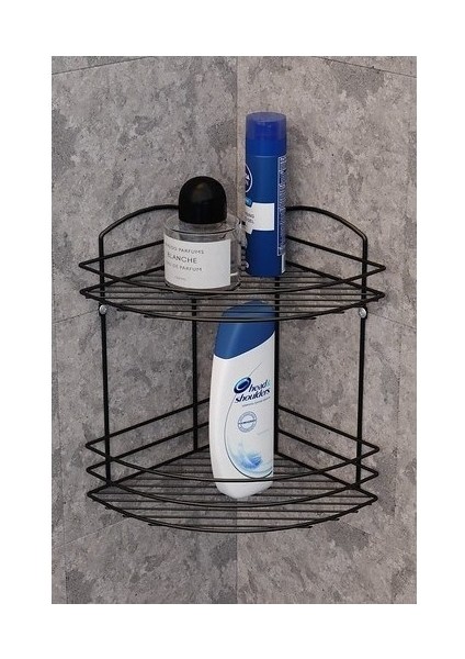 Banyo Köşe Duş Rafı Metal 2 Katlı Düzenleyici 36 cm fiyatları