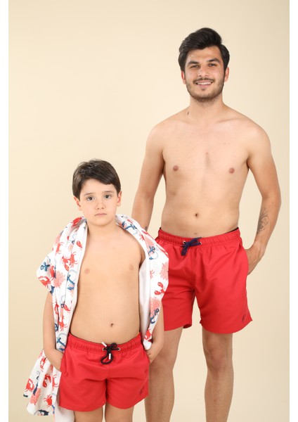 TF027 Kırmızı Erkek Mayo Şort