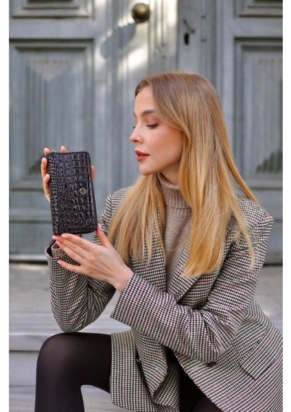 Günlük Kullanım İçin Hem Şık Hem Pratik, Bozuk Para Bölmeli, Hakiki Deri, Unisex, Fermuarlı Cüzdan Glory Siyah fırsatları