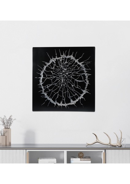 Lav Serisi Siyah Üzeri Beyaz Boyalı 3 Boyutlu Tablo