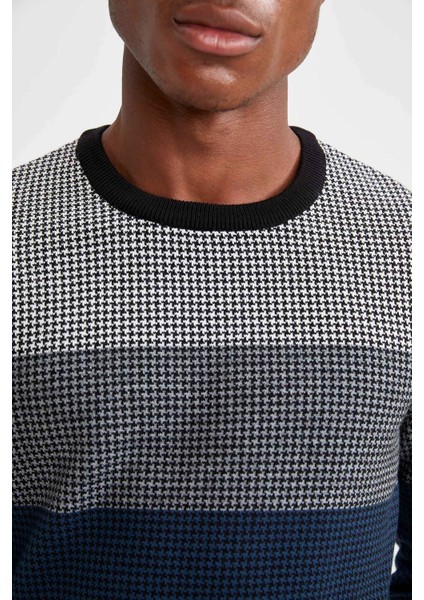 Slim Fit Blok Desenli Triko Kazak R8975AZ20WN modelleri