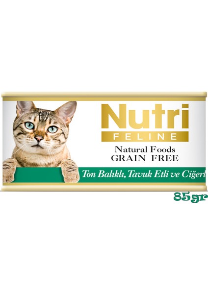 Nutri Feline Ton&tavuk Etli Ciğerli Tahılsız 85gr Nutri Yaş Kedi Maması