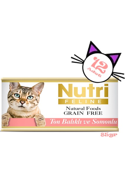 Ton&somon Balıklı Tahılsız 85gr Nutri Yaş Kedi Maması 12 Adet