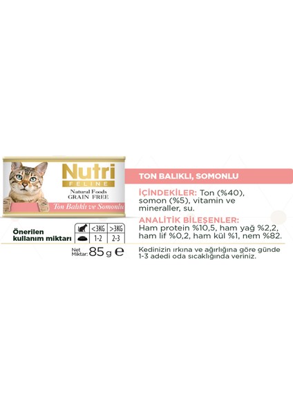 Ton&somon Balıklı Tahılsız 85gr Nutri Yaş Kedi Maması 12 Adet