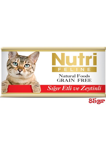 Sığır Etli&zeytinli Tahılsız 85gr Nutri Yaş Kedi Maması 12 Adet