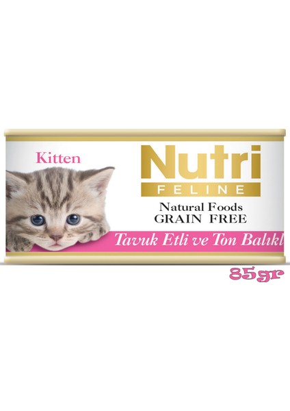 Tavuklu&ton Balıklı Tahılsız 85gr Kitten Nutri Yavru Yaş Kedi Maması 12 Adet