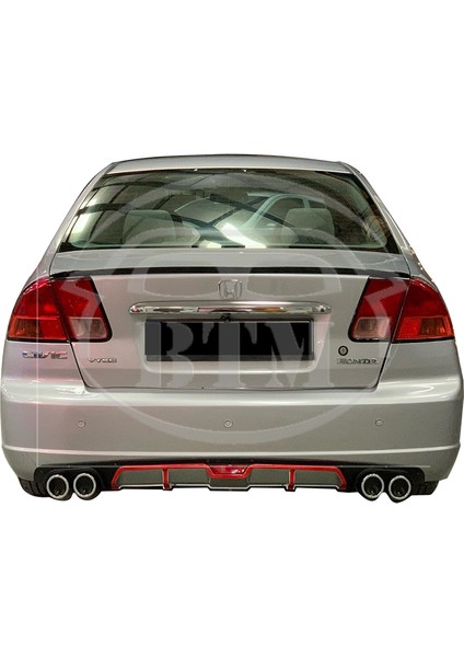 BTM Otomotiv Honda Civic (2002-2006) Bagaj Üstü Spoiler Piano Black