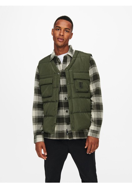 Only & Sons Coleman Quilted Vest Otw Erkek Yeşil Yelek 22019595-21