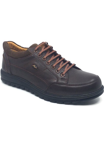 Deri Erkek Rahat Günlük Outdoor Kışlık Spor Ayakkabı 45-46-47-48 47 Kahverengi