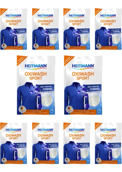 OxiWash Sport Spor ve Fonksiyonel Kıyafetler için Leke Çıkarıcı Hijyen Sağlayıcı Toz 50 gr 10'lu paket