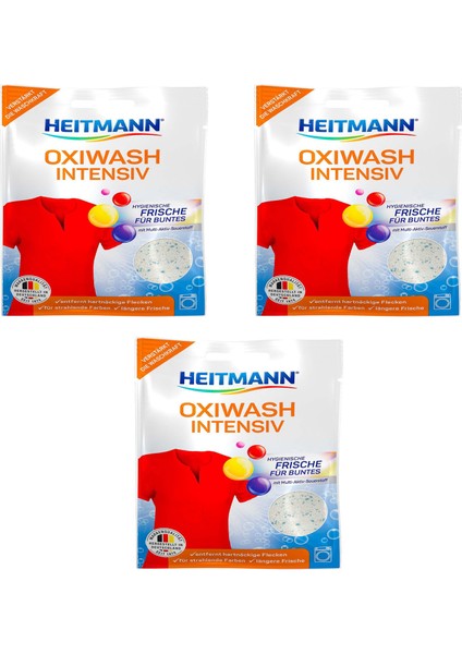 Oxi Wash Intensive Çamaşırlar İçin Yoğun Temizleyici ve Leke Çıkarıcı Deterjan 50 gr x 3'lü paket