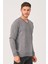 V0036 Erkek V-Neck Kazak-Gri 5