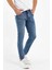 Erkek Pantolon Skinny Fit Likralı Düz Açık Mavinwtm 1