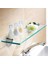Cam Raf Ikili Set Banyo Duvar Ahşap Montajlı Etejer Rafı Rodajlı Cam Rafı Montaj Aparatlı Etajer 2