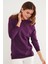 Pamuklu Bisiklet Yaka Basic Örme Sweat Kadın Sweat 5863569 4