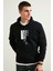 Slim Fit Baskılı Kanguru Cepli Kapüşonlu Sweat Erkek Sweat 5896590 1