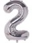 2 Rakam Folyo Balon Gümüş Renk 100 cm 1