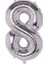 8 Rakam Folyo Balon Gümüş Renk 100 cm 1