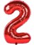 Kırmızı 2 Rakam Folyo Balon 100 cm 1