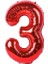 Kırmızı 3 Rakam Folyo Balon 100 cm 1