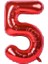 Kırmızı 5 Rakam Folyo Balon 100 cm 1